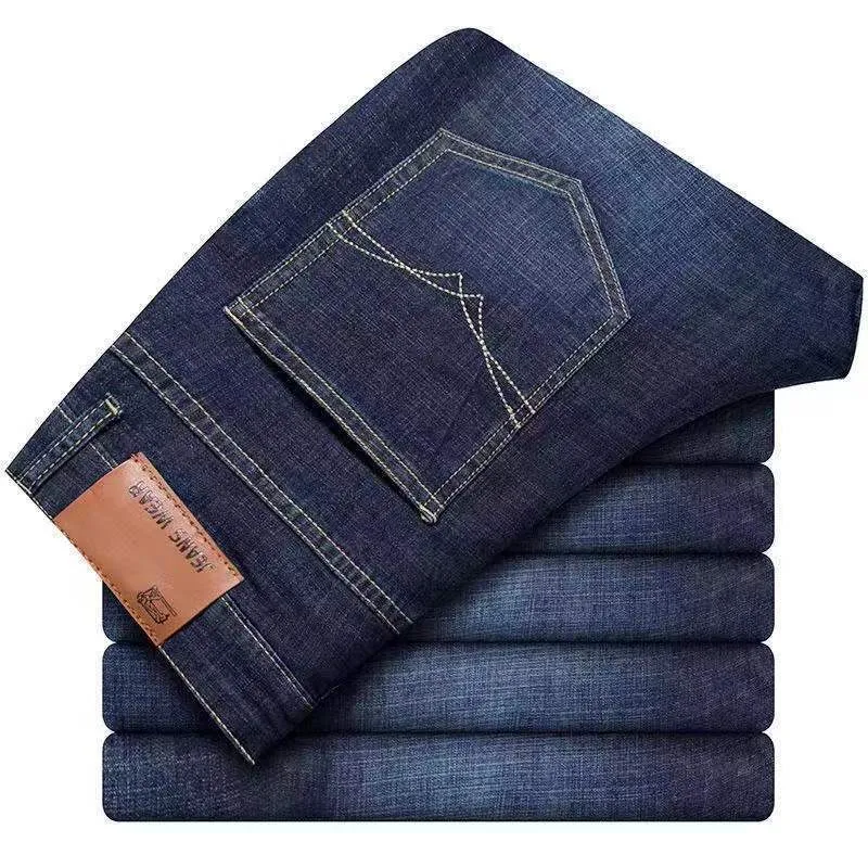 Men's Straight Leg Black Denim Jeans Loose Fit Work Pants - Durable Cotton Twill for Casual Wear thumbnail 4