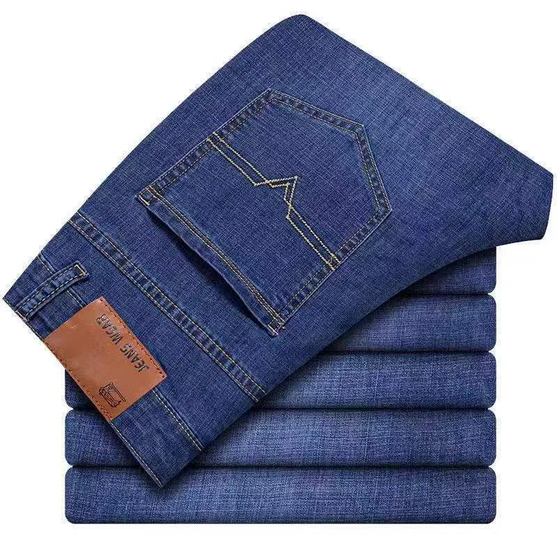 Men's Straight Leg Black Denim Jeans Loose Fit Work Pants - Durable Cotton Twill for Casual Wear thumbnail 2