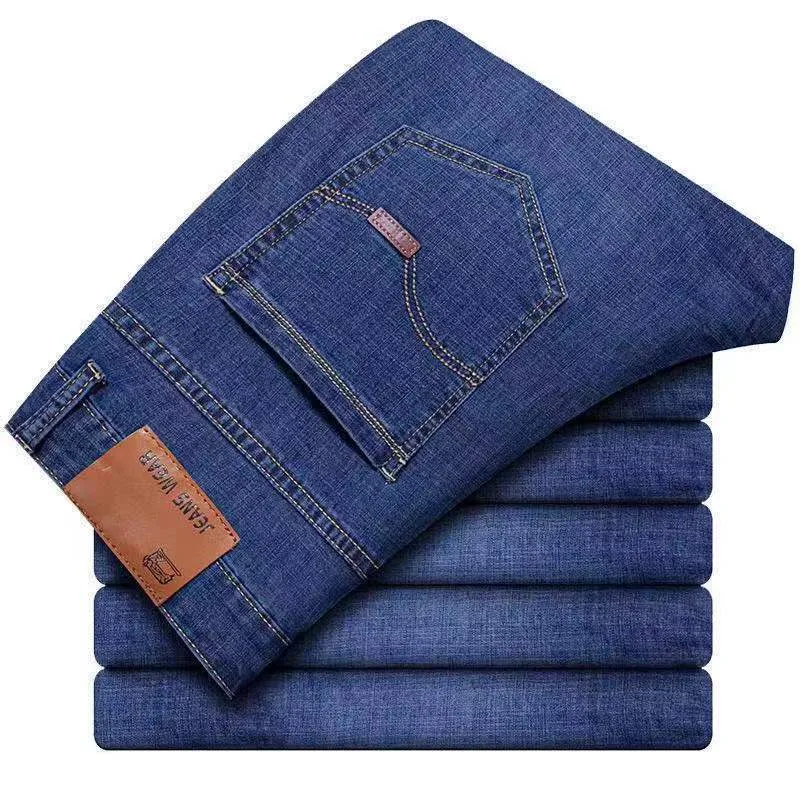 Men's Straight Leg Black Denim Jeans Loose Fit Work Pants - Durable Cotton Twill for Casual Wear thumbnail 6