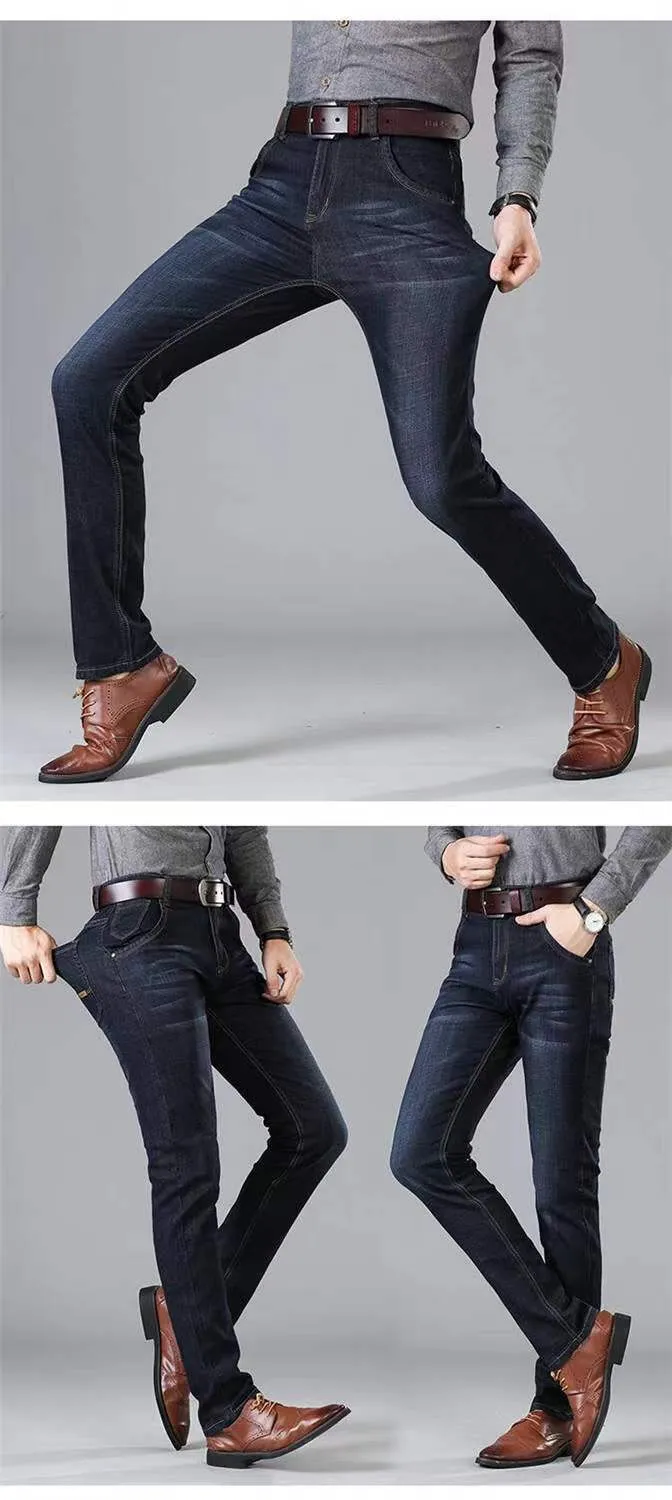 Men's Straight Leg Black Denim Jeans Loose Fit Work Pants - Durable Cotton Twill for Casual Wear showcase 7