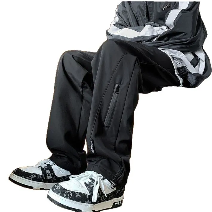 Men's Fleece-Lined Cargo Pants - Autumn/Winter American Style Loose Fit Straight Leg Casual Sports Trousers for Outdoor Activities thumbnail 5