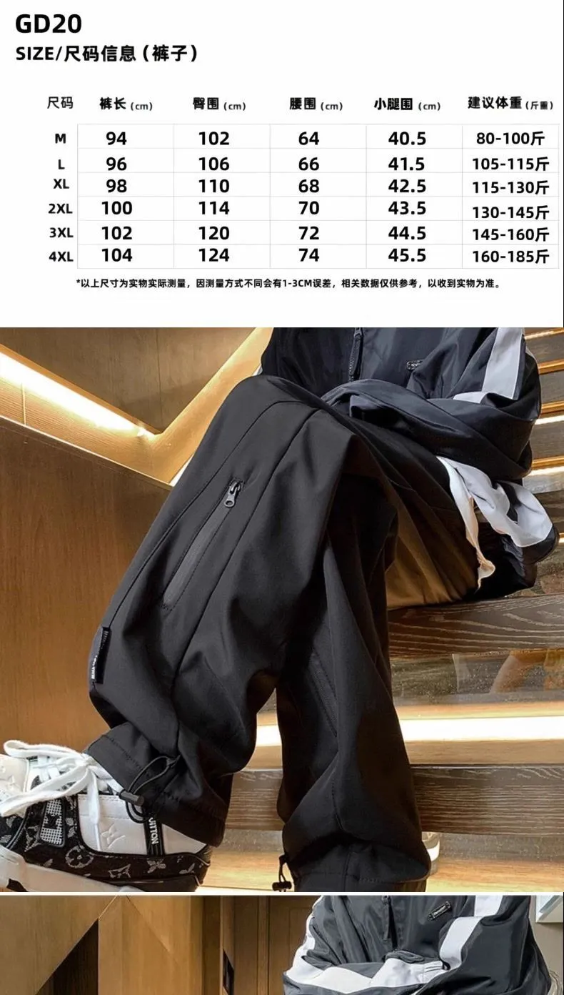 Men's Fleece-Lined Cargo Pants - Autumn/Winter American Style Loose Fit Straight Leg Casual Sports Trousers for Outdoor Activities showcase 5