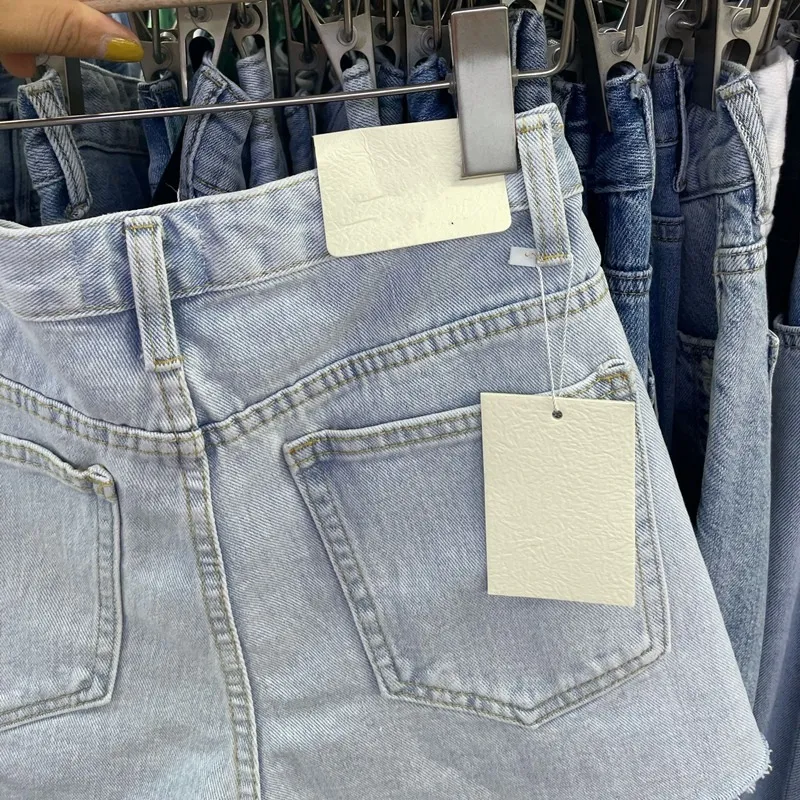 Women's Woolen Denim Shorts - Loose Fit Korean Style A-Line Hot Pants with Holes, Plus Size for Chubby Girls, Perfect for Summer Fashion showcase 3