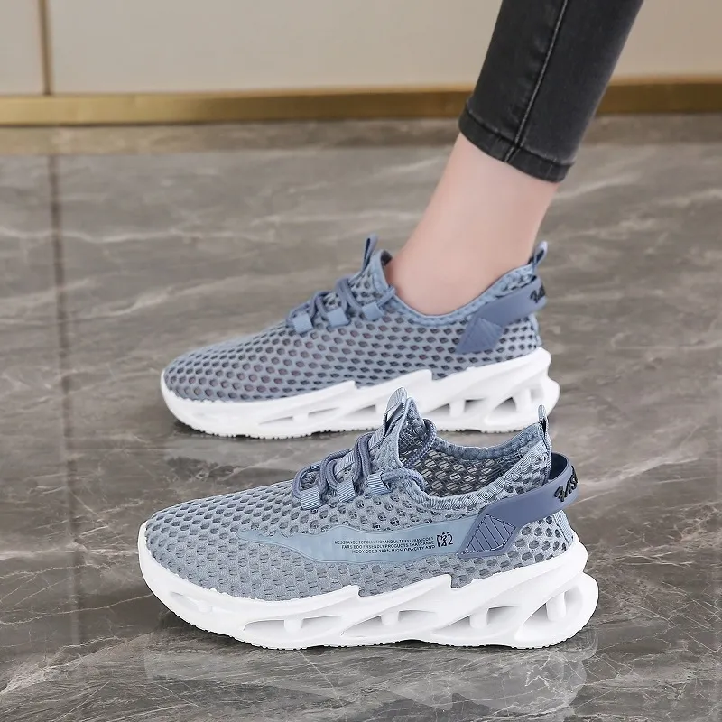 Men's Summer Breathable Mesh Running Shoes - Lightweight Hollow Casual Sneakers with Increased Shock Absorption for Trendy Sports & Everyday Wear - Image 8