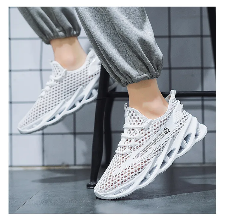 Men's Summer Breathable Mesh Running Shoes - Lightweight Hollow Casual Sneakers with Increased Shock Absorption for Trendy Sports & Everyday Wear showcase 4