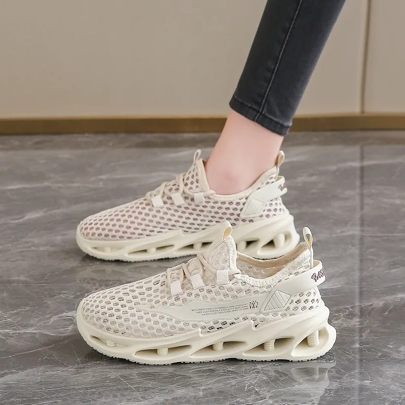 Men's Summer Breathable Mesh Running Shoes - Lightweight Hollow Casual Sneakers with Increased Shock Absorption for Trendy Sports & Everyday Wear - Image 10