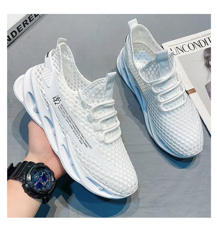 Men's Summer Breathable Mesh Running Shoes - Lightweight Hollow Casual Sneakers with Increased Shock Absorption for Trendy Sports & Everyday Wear showcase 5