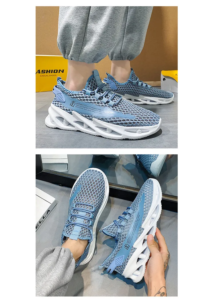 Men's Summer Breathable Mesh Running Shoes - Lightweight Hollow Casual Sneakers with Increased Shock Absorption for Trendy Sports & Everyday Wear showcase 8