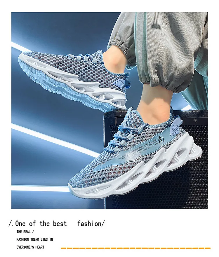 Men's Summer Breathable Mesh Running Shoes - Lightweight Hollow Casual Sneakers with Increased Shock Absorption for Trendy Sports & Everyday Wear showcase 7