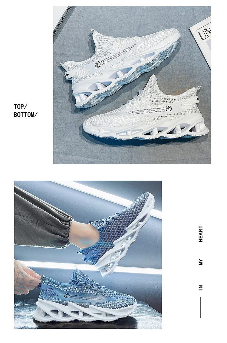Men's Summer Breathable Mesh Running Shoes - Lightweight Hollow Casual Sneakers with Increased Shock Absorption for Trendy Sports & Everyday Wear showcase 6