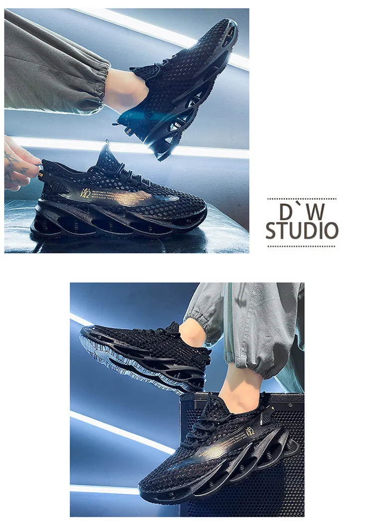 Men's Summer Breathable Mesh Running Shoes - Lightweight Hollow Casual Sneakers with Increased Shock Absorption for Trendy Sports & Everyday Wear showcase 11