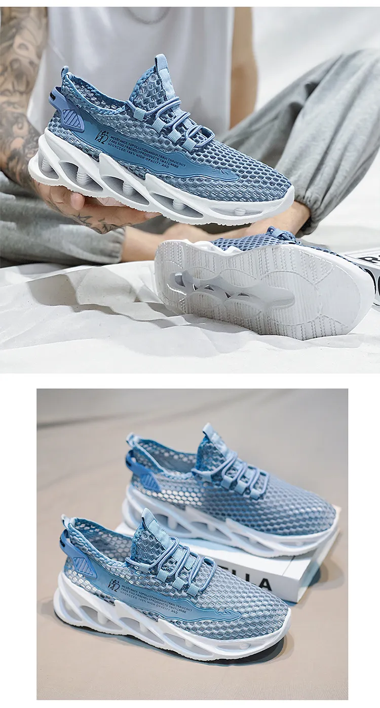 Men's Summer Breathable Mesh Running Shoes - Lightweight Hollow Casual Sneakers with Increased Shock Absorption for Trendy Sports & Everyday Wear showcase 10