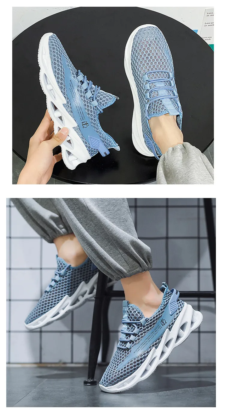 Men's Summer Breathable Mesh Running Shoes - Lightweight Hollow Casual Sneakers with Increased Shock Absorption for Trendy Sports & Everyday Wear showcase 9