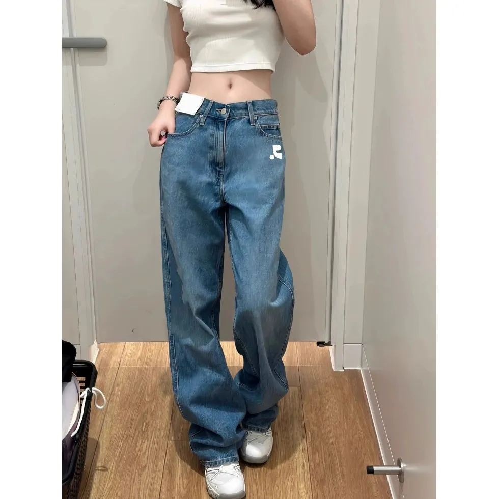 Women's Wide-Leg Jeans Draped Loose Fit Retro Floor-Length Pants for Spring Summer Korean Fashion - Image 5