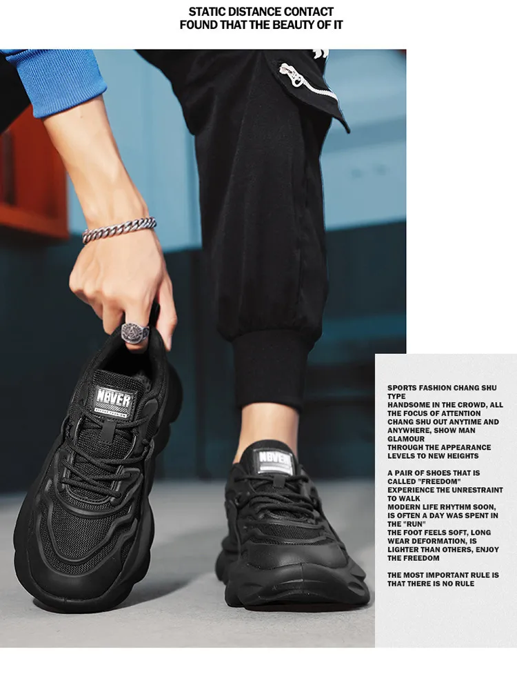 Men's Versatile Lightweight Breathable Dad Shoes - Thick-Soled Trendy Casual Running Sneakers for Spring showcase 9