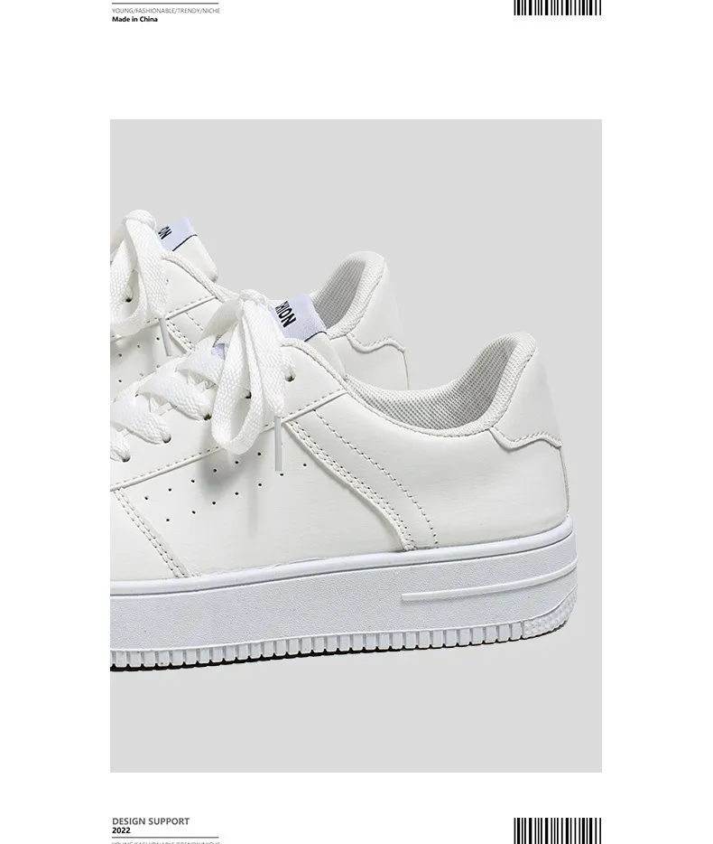 Men's Breathable Mesh Sneakers - Spring 2026 Trendy Casual Sports Shoes for Youth, Versatile Solid White Design showcase 5