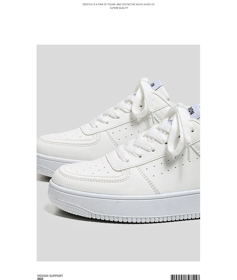 Men's Breathable Mesh Sneakers - Spring 2026 Trendy Casual Sports Shoes for Youth, Versatile Solid White Design showcase 4