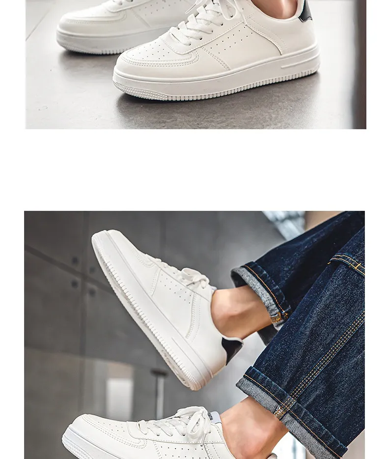 Men's Breathable Mesh Sneakers - Spring 2026 Trendy Casual Sports Shoes for Youth, Versatile Solid White Design showcase 18