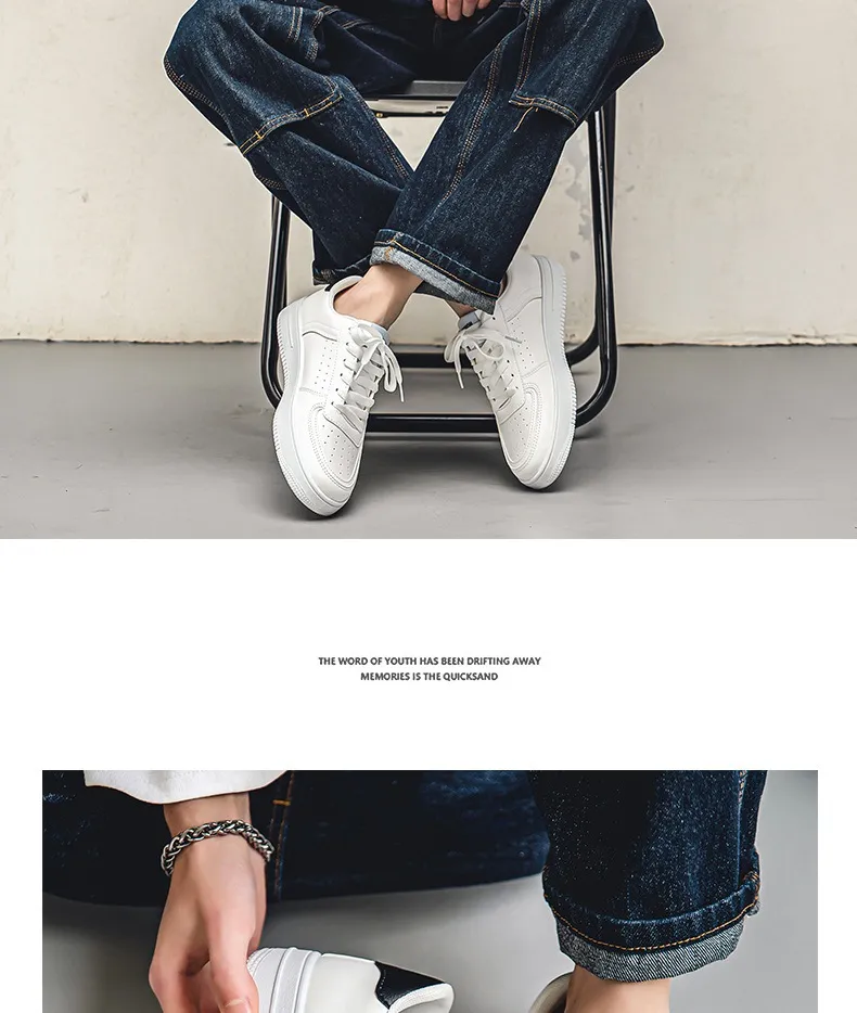 Men's Breathable Mesh Sneakers - Spring 2026 Trendy Casual Sports Shoes for Youth, Versatile Solid White Design showcase 14