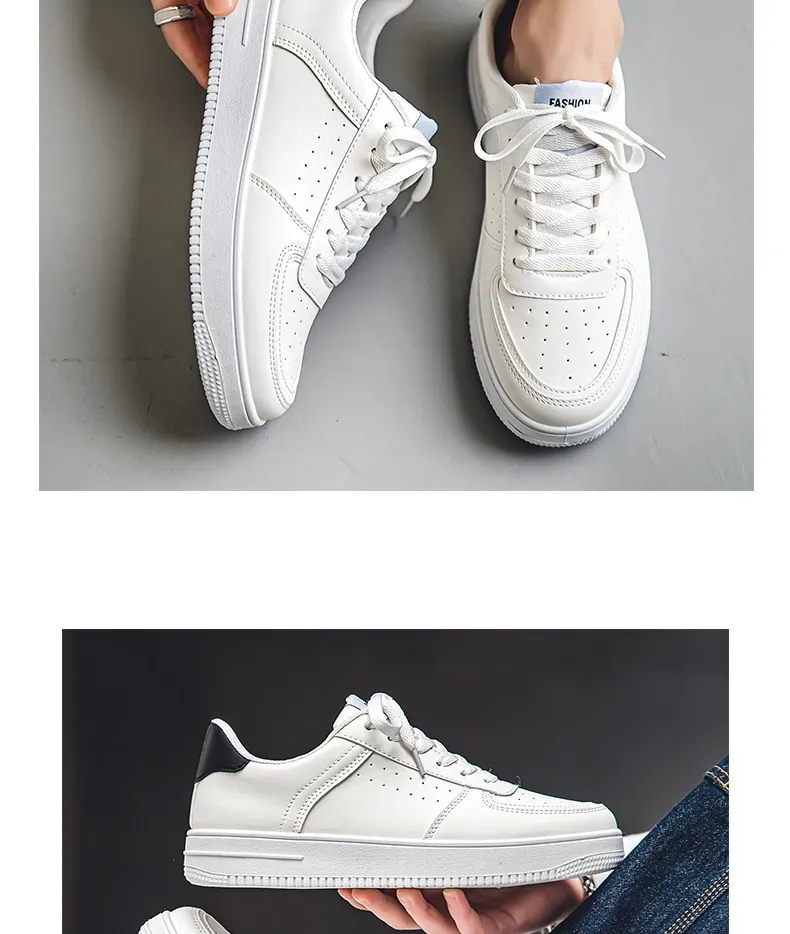 Men's Breathable Mesh Sneakers - Spring 2026 Trendy Casual Sports Shoes for Youth, Versatile Solid White Design showcase 15