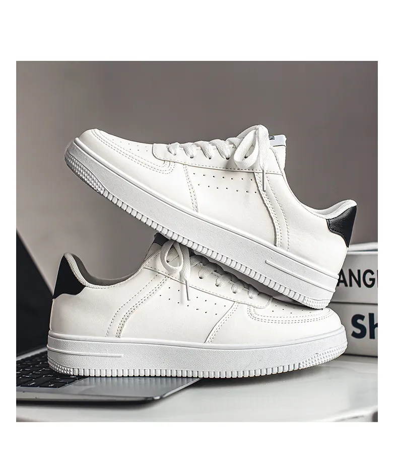 Men's Breathable Mesh Sneakers - Spring 2026 Trendy Casual Sports Shoes for Youth, Versatile Solid White Design showcase 20