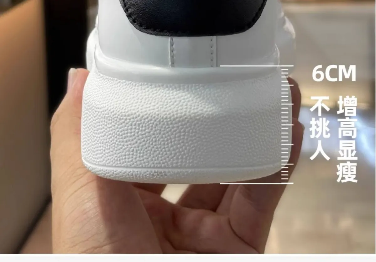High-Quality McQueen Style White Sneakers for Men & Women - Trendy, Height-Increasing, Versatile Couple Shoes for Casual & Sports Wear showcase 5