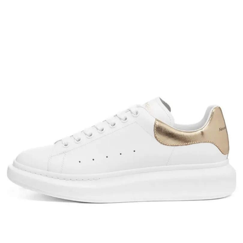 High-Quality McQueen Style White Sneakers for Men & Women - Trendy, Height-Increasing, Versatile Couple Shoes for Casual & Sports Wear thumbnail 9