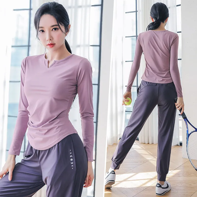 Women's Quick-Dry Sports Suit for Spring Outdoor Running & Yoga - Breathable Fitness Clothing, Large Size Available thumbnail 1