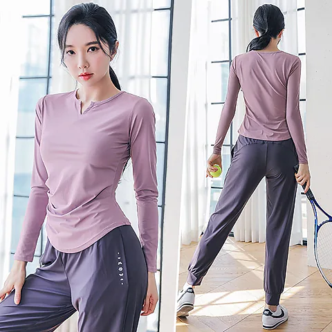 Women's Quick-Dry Sports Suit for Spring Outdoor Running & Yoga - Breathable Fitness Clothing, Large Size Available