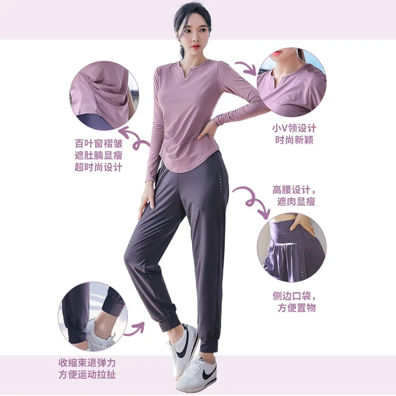 Women's Quick-Dry Sports Suit for Spring Outdoor Running & Yoga - Breathable Fitness Clothing, Large Size Available thumbnail 2
