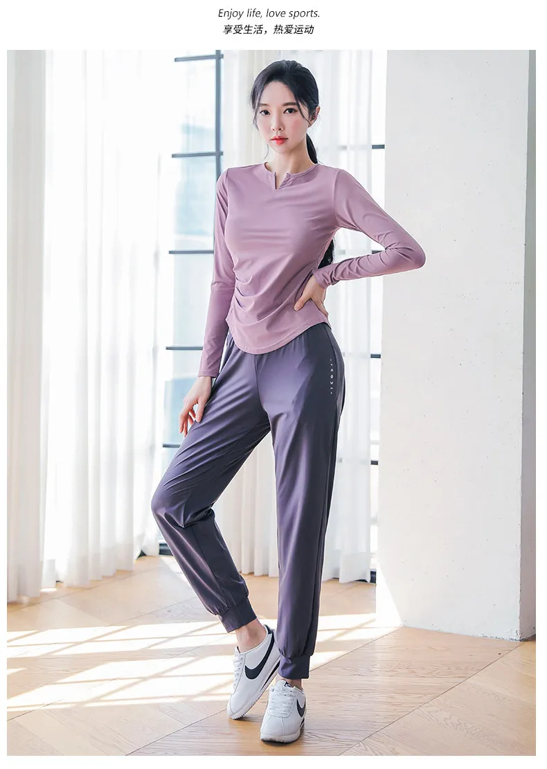 Women's Quick-Dry Sports Suit for Spring Outdoor Running & Yoga - Breathable Fitness Clothing, Large Size Available showcase 13