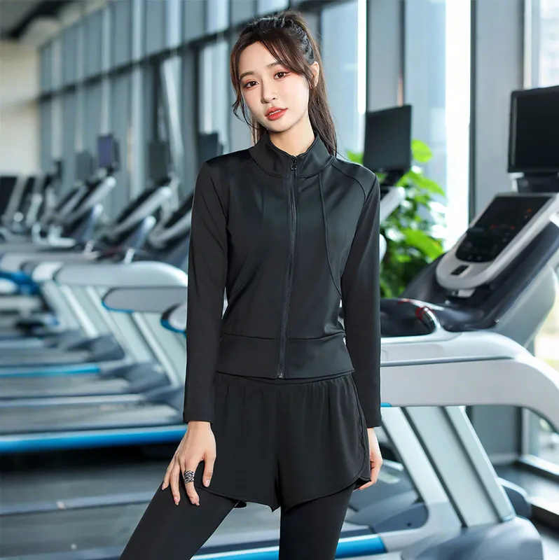 Women's 3-Piece Sportswear Set: Long Sleeve Quick-Dry Top, Running Yoga Pants, Outdoor Gym Training Activewear for Spring - Image 10
