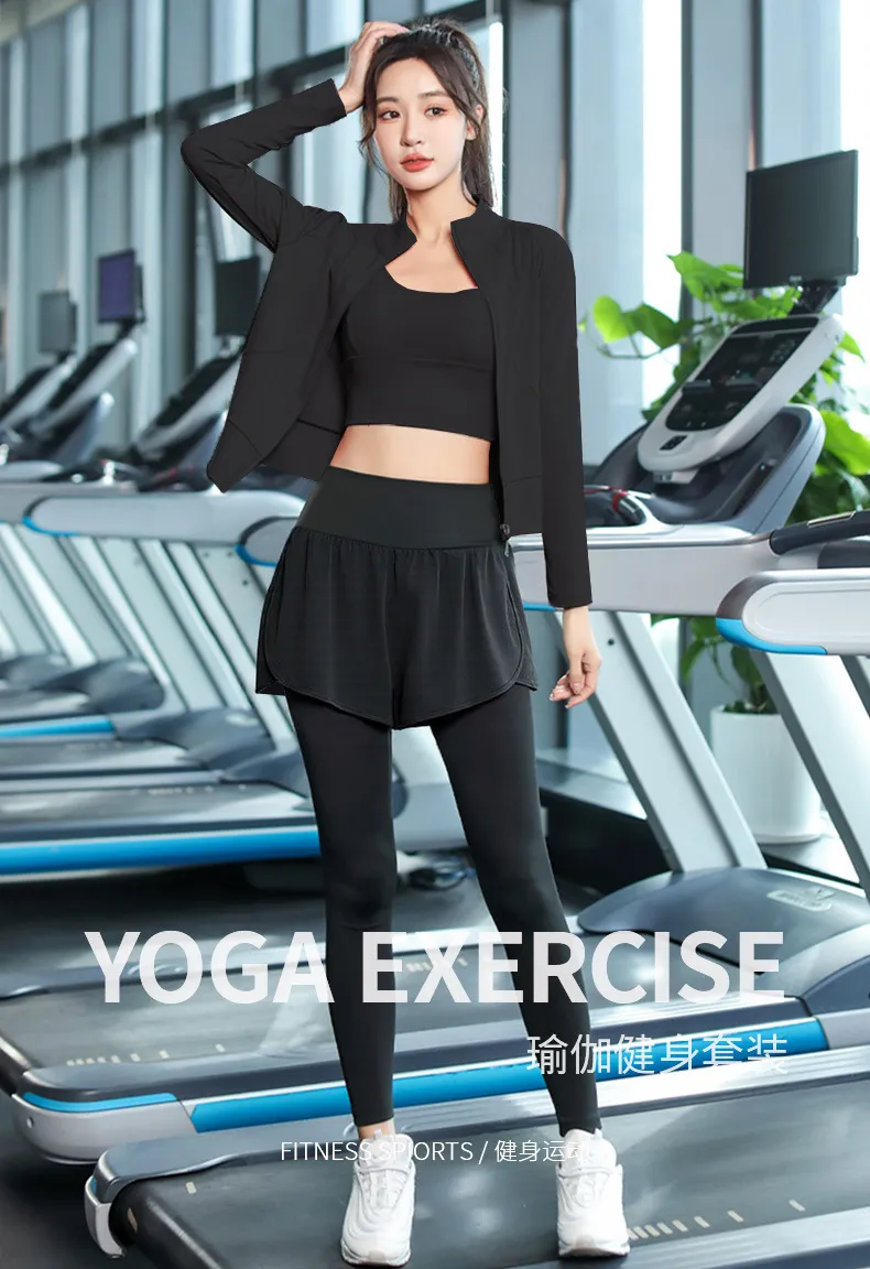 Women's 3-Piece Sportswear Set: Long Sleeve Quick-Dry Top, Running Yoga Pants, Outdoor Gym Training Activewear for Spring showcase 1