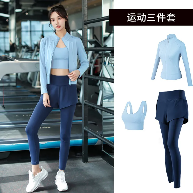 Women's 3-Piece Sportswear Set: Long Sleeve Quick-Dry Top, Running Yoga Pants, Outdoor Gym Training Activewear for Spring - Image 6