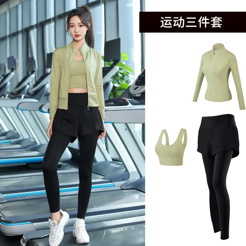 Women's 3-Piece Sportswear Set: Long Sleeve Quick-Dry Top, Running Yoga Pants, Outdoor Gym Training Activewear for Spring - Image 9