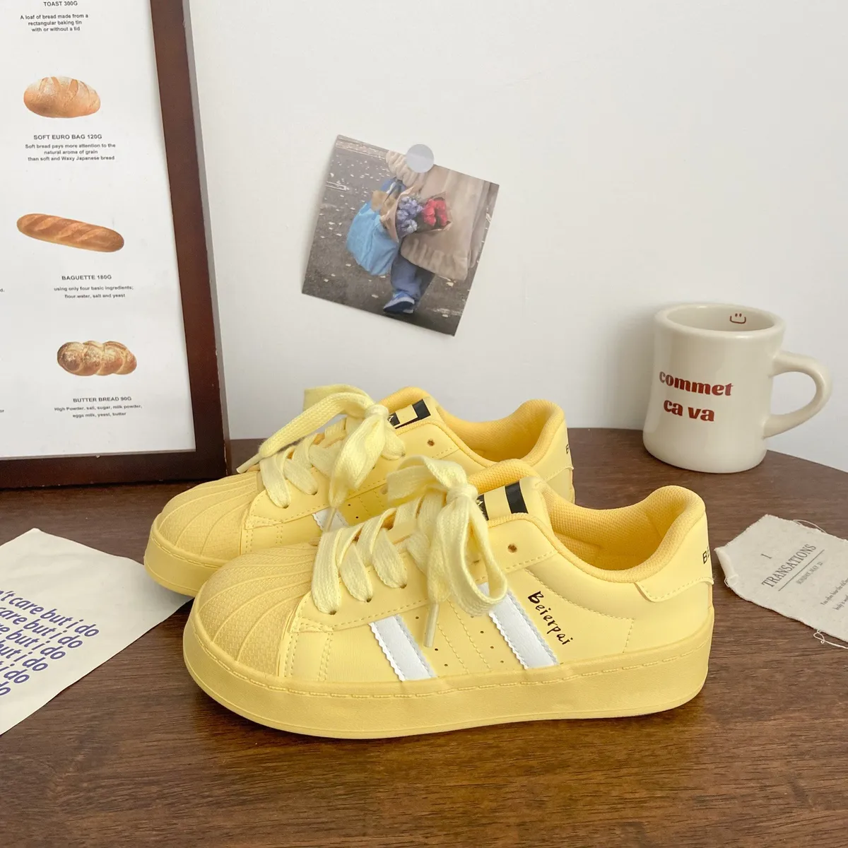 Women's Spring 2025 New Arrival Casual Sneakers - White Shell Head Board Shoes for Students, Versatile Joker Style showcase 10
