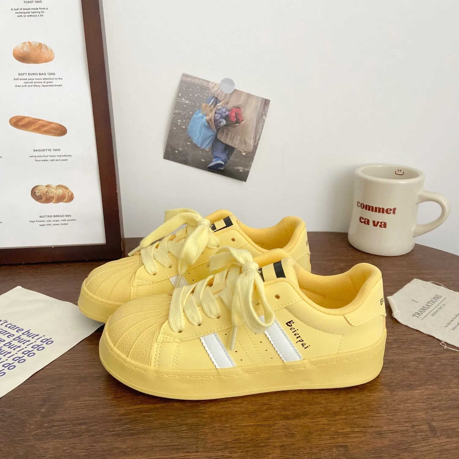 Women's Spring 2025 New Arrival Casual Sneakers - White Shell Head Board Shoes for Students, Versatile Joker Style thumbnail 3