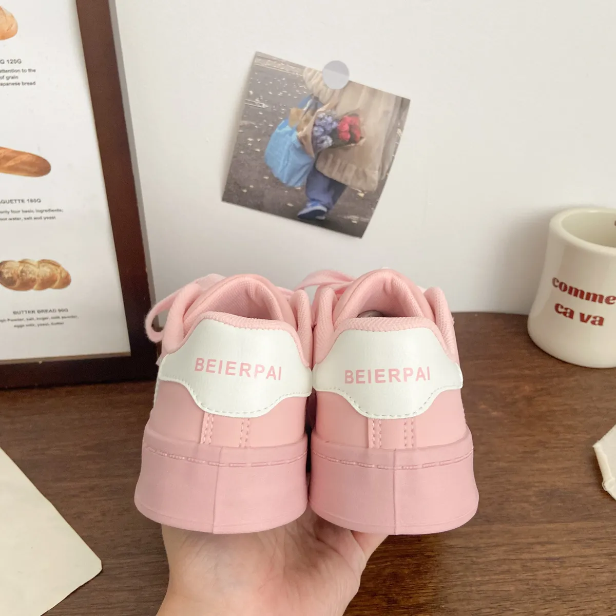 Women's Spring 2025 New Arrival Casual Sneakers - White Shell Head Board Shoes for Students, Versatile Joker Style showcase 6
