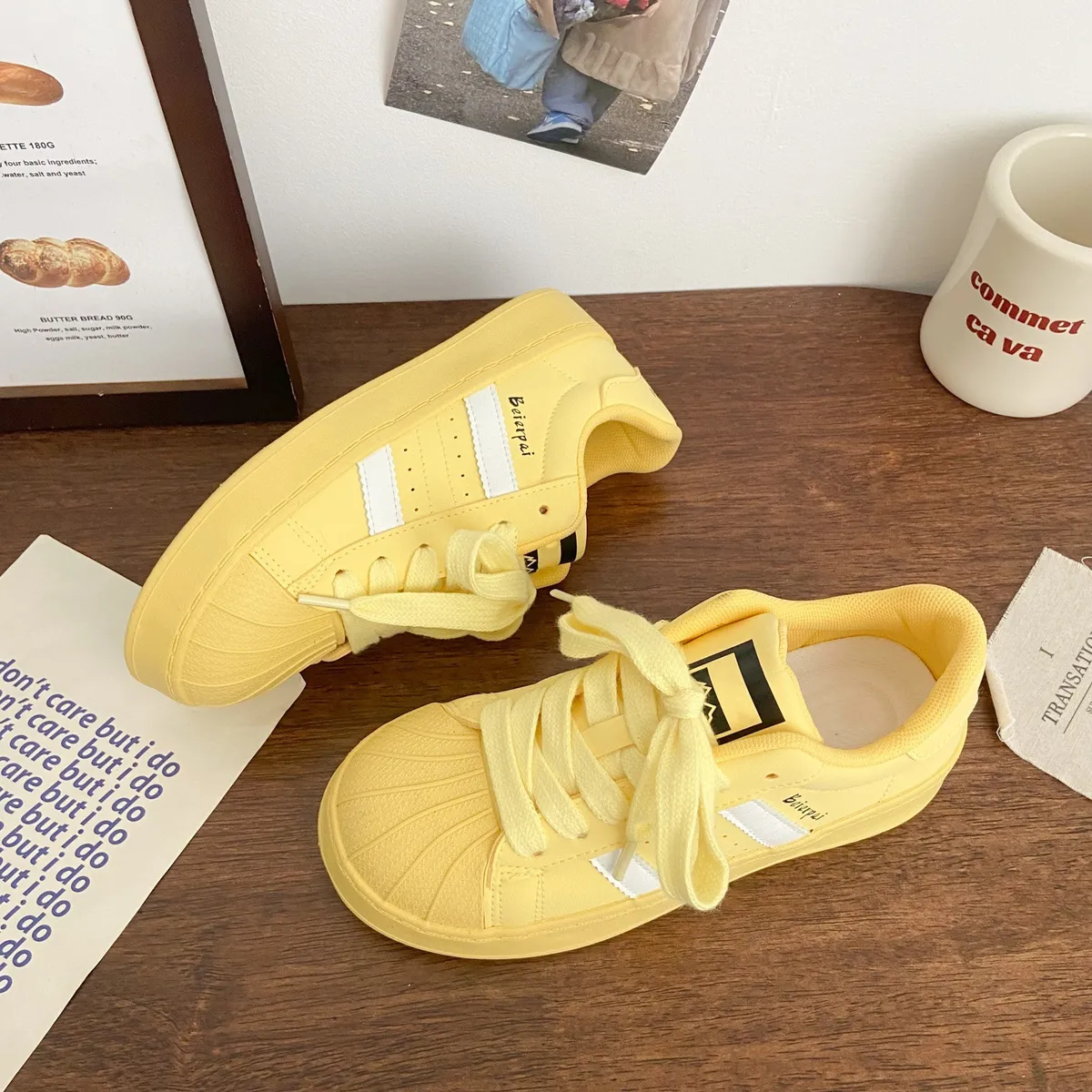 Women's Spring 2025 New Arrival Casual Sneakers - White Shell Head Board Shoes for Students, Versatile Joker Style showcase 11