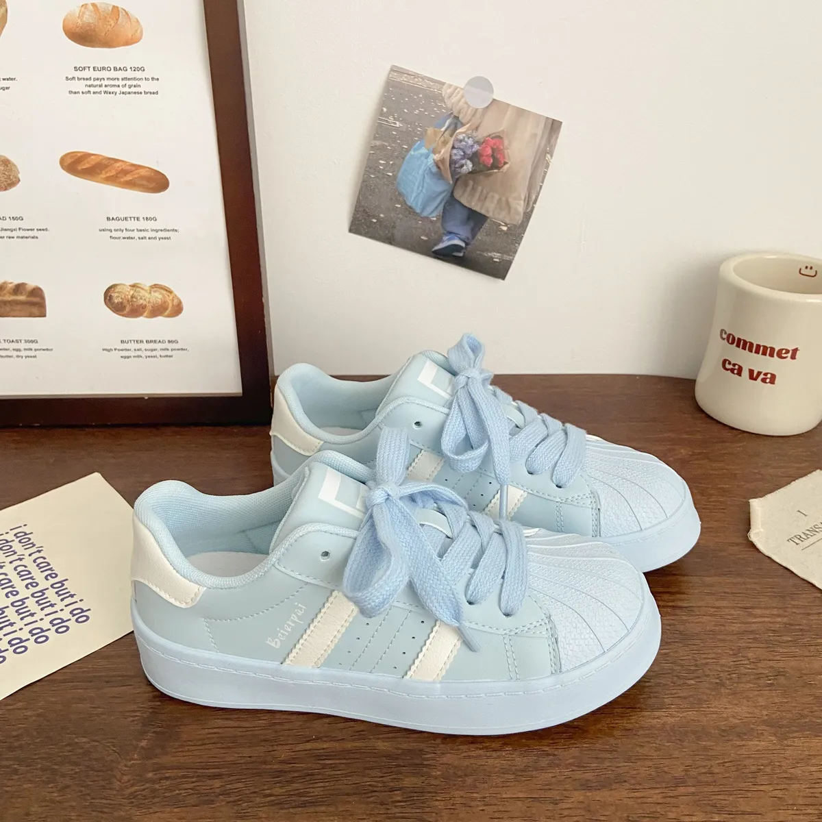 Women's Spring 2025 New Arrival Casual Sneakers - White Shell Head Board Shoes for Students, Versatile Joker Style showcase 14