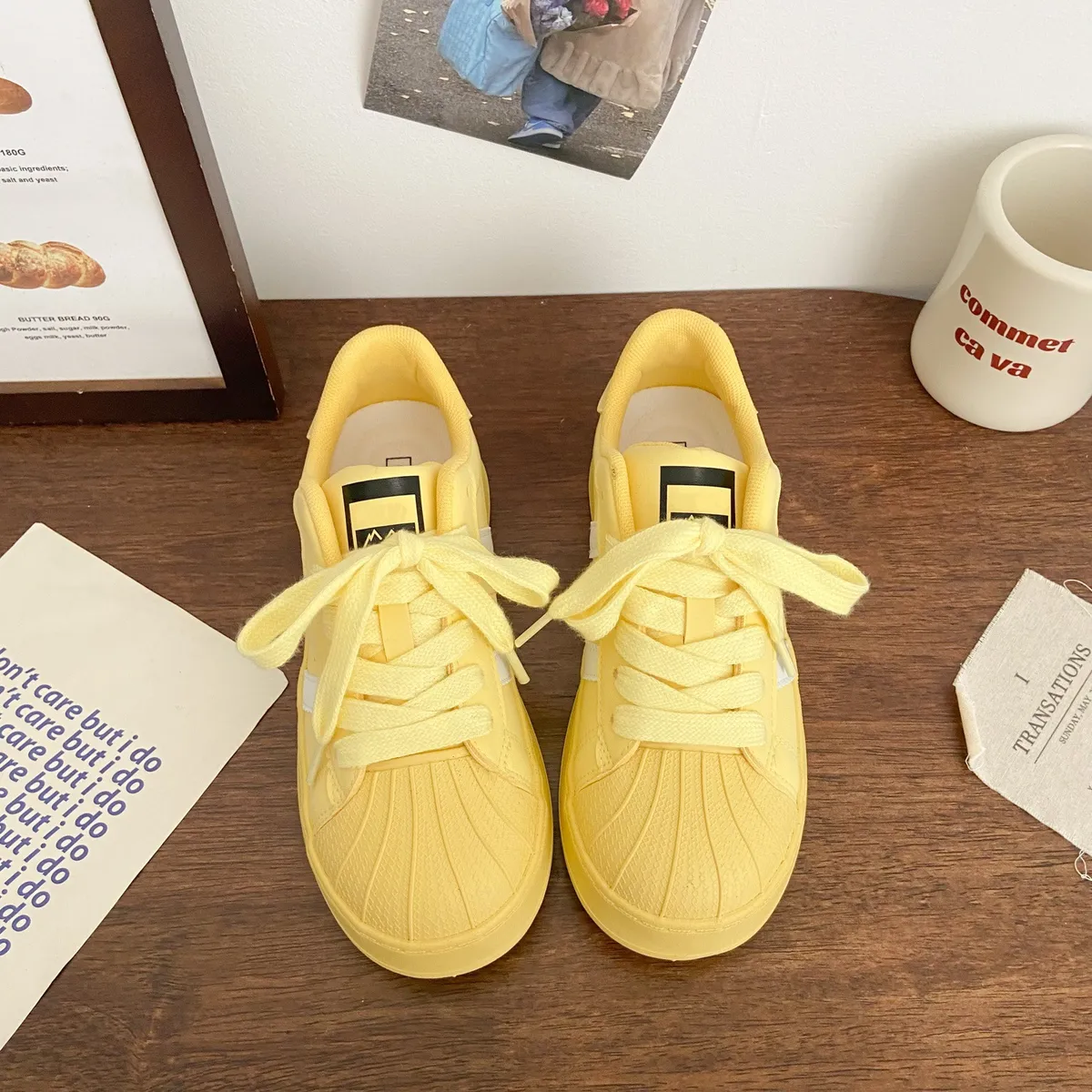Women's Spring 2025 New Arrival Casual Sneakers - White Shell Head Board Shoes for Students, Versatile Joker Style showcase 12