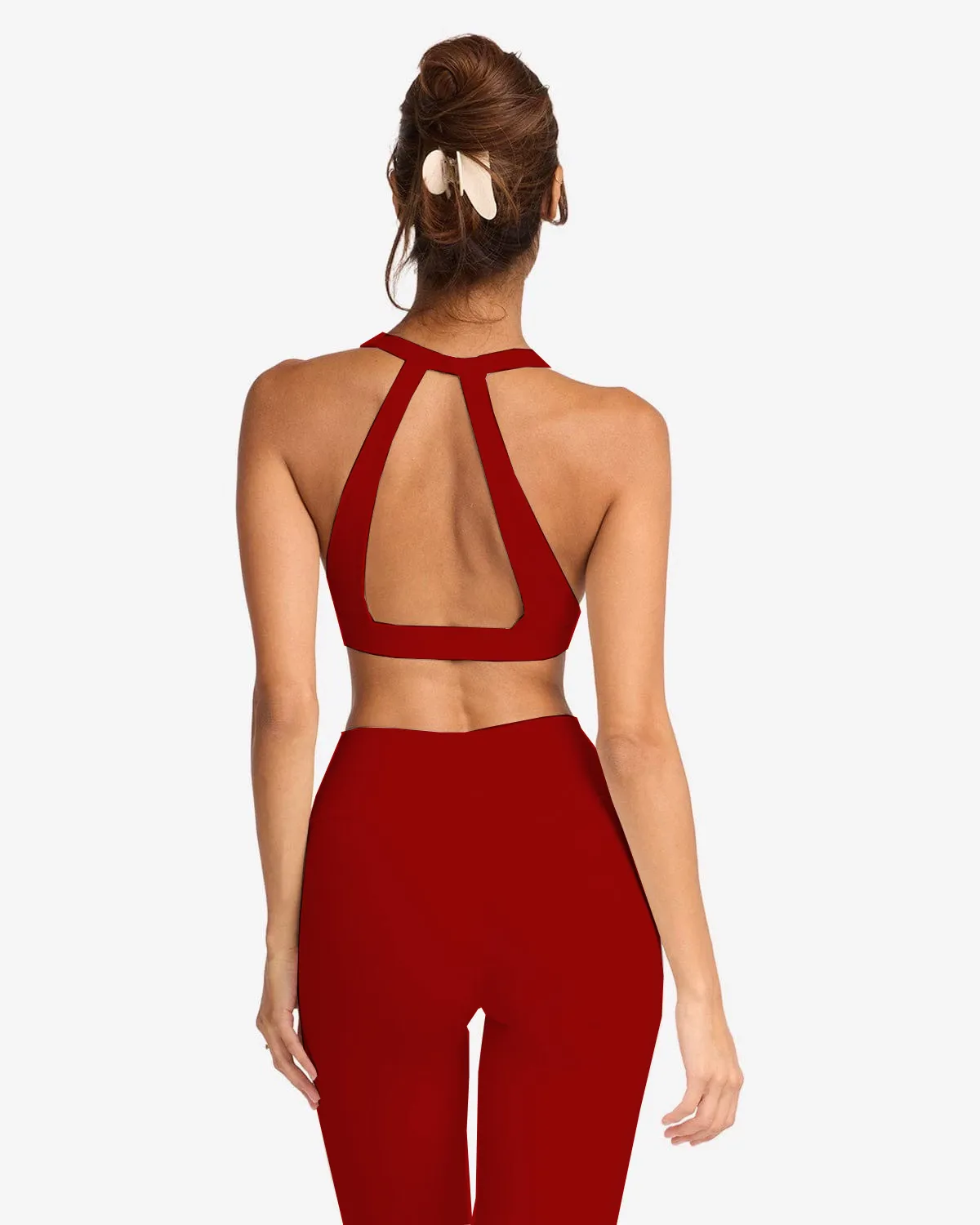 Women's Yoga Set with Padded Bra & High-Waisted Leggings - Quick-Dry Sports Fitness Outfit for Training & Exercise thumbnail 6