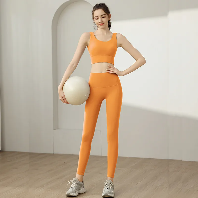 Women's High Elastic Yoga Suit Two-Piece Set - Backless Vest & High Waist Tummy Control Pants for Fitness & Exercise thumbnail 3