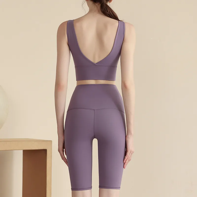 Women's High Elastic Yoga Suit Two-Piece Set - Backless Vest & High Waist Tummy Control Pants for Fitness & Exercise showcase 18