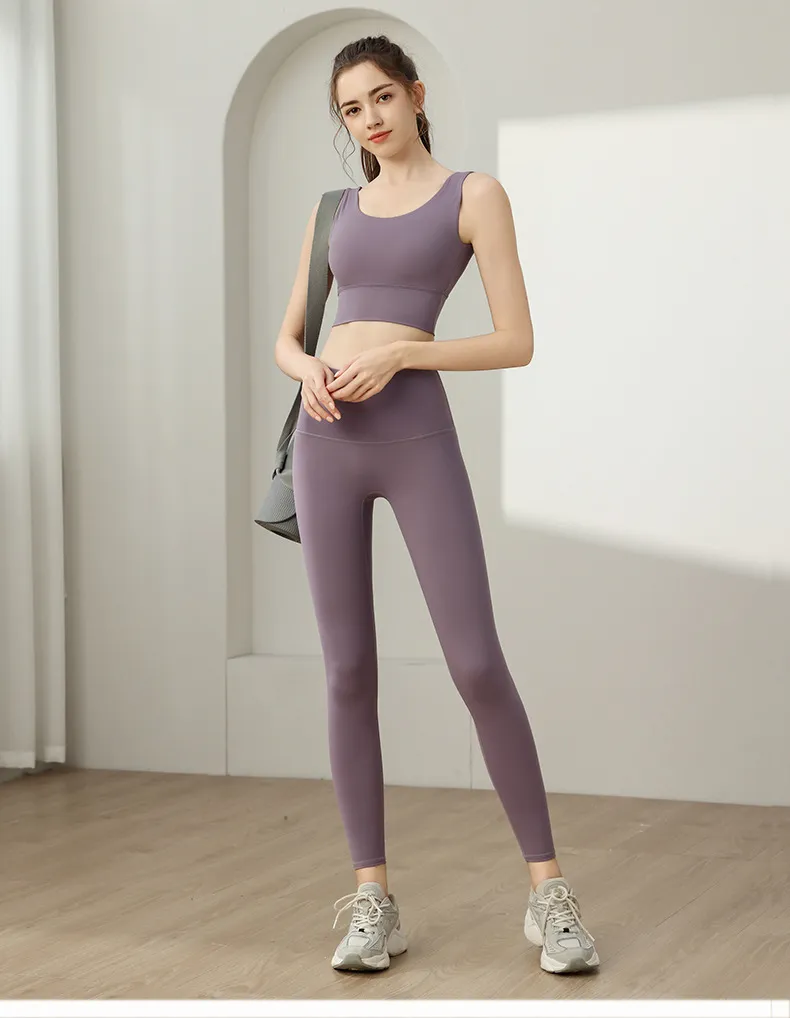Women's High Elastic Yoga Suit Two-Piece Set - Backless Vest & High Waist Tummy Control Pants for Fitness & Exercise showcase 2