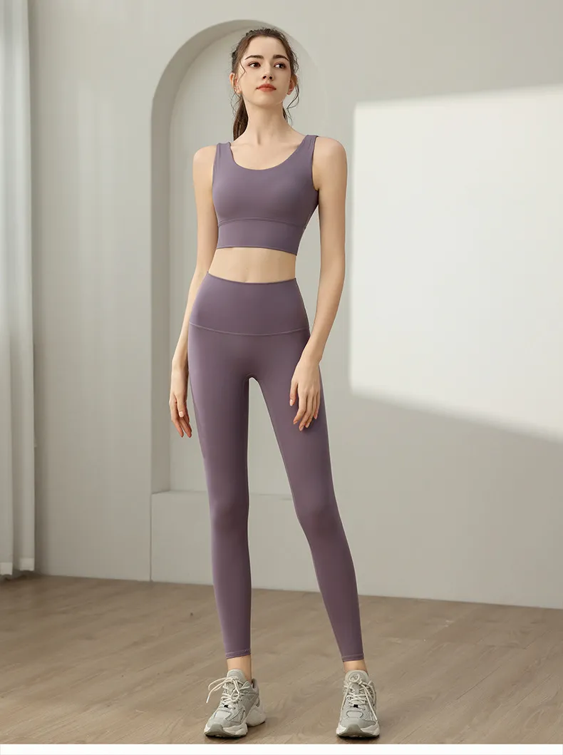 Women's High Elastic Yoga Suit Two-Piece Set - Backless Vest & High Waist Tummy Control Pants for Fitness & Exercise showcase 10
