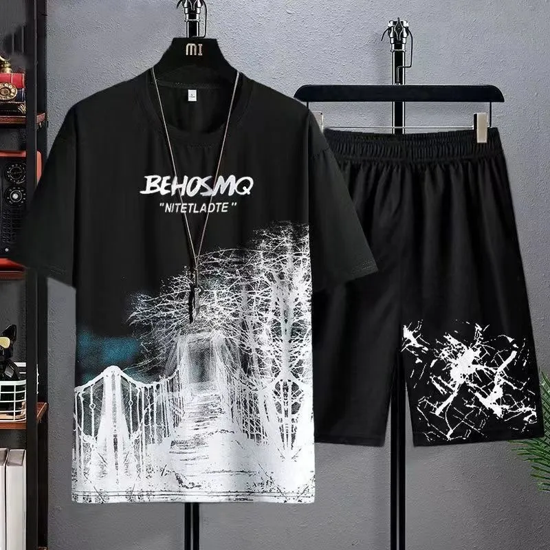 Men's Summer Ice Silk T-Shirt - Trendy Loose Fit Casual Short Sleeve Top for Teens & Adults, Breathable & Stylish Fashion showcase 7