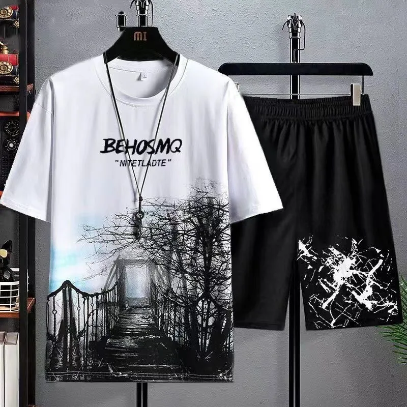 Men's Summer Ice Silk T-Shirt - Trendy Loose Fit Casual Short Sleeve Top for Teens & Adults, Breathable & Stylish Fashion showcase 8
