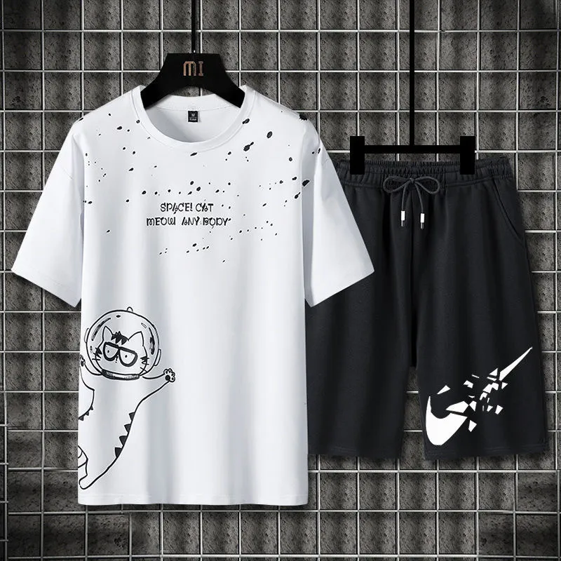Men's Summer Ice Silk T-Shirt - Trendy Loose Fit Casual Short Sleeve Top for Teens & Adults, Breathable & Stylish Fashion showcase 6