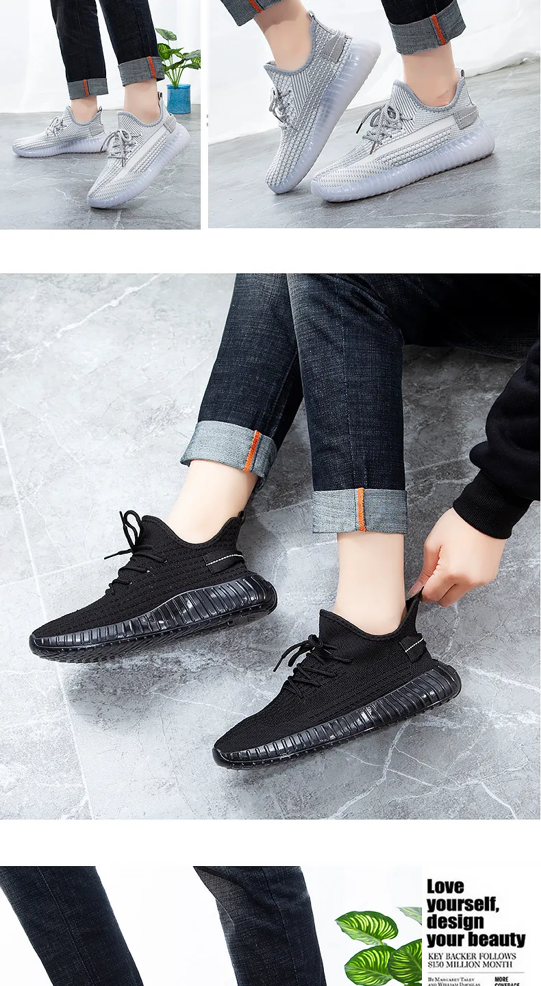 Coconut Shoes Men's & Women's White Sneakers, Breathable Fly-Knit 350 Quality Student Sports Shoes, Comfortable Casual Footwear for School showcase 15